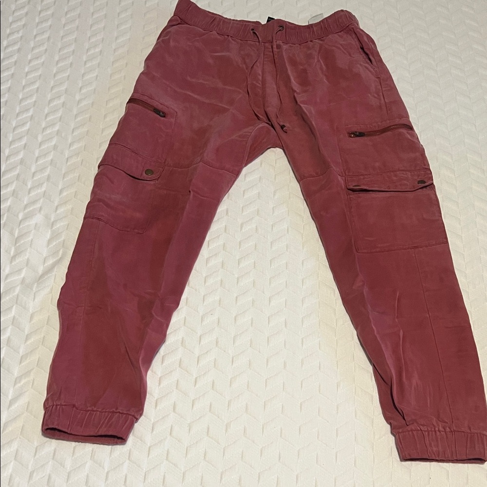 Banana Republic Women's Cargo Jumpsuit Pants in Burgundy
